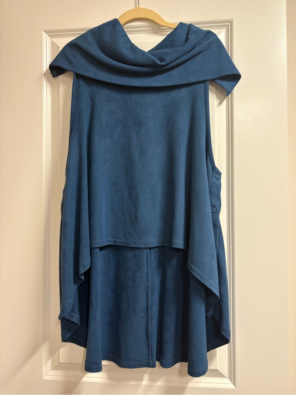 Ruti Teal Blue Sleeveless Draped Tunic